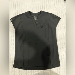 Hanes black scrub top XS